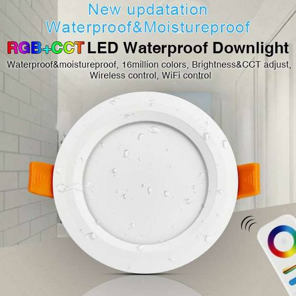 Spot LED Encastrable 6W 500lm 120° Étanche IP54 Ø108mm Blanc - RGB+CCT 063
