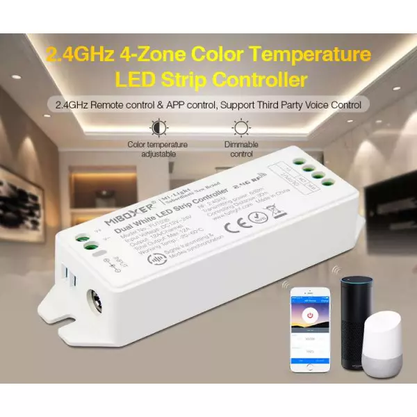 Contrôleur LED DC12/36V 6A/Ch RadioFréquence / Alexa / Google Asisstant - CCT 2700K-6500K 035
