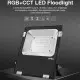 Projecteur LED 10W 1000lm 160° RadioFréquence 2,4GHz Étanche IP65 107mm - RGB+CCT 2700K-6500K T05