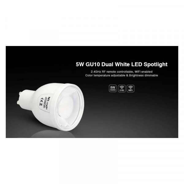 Ampoule LED GU10 5W 450lm 30° Ø50mm RF 2.4GHz - CCT 2700K-6500K 011