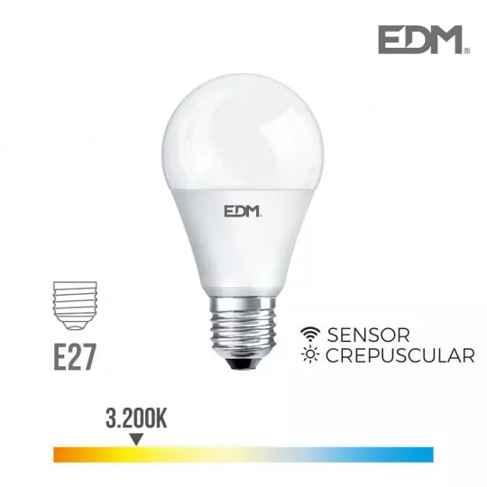 Ampoule LED E27 10W Ronde A60 équivalent à 60W - Blanc Chaud 3200K