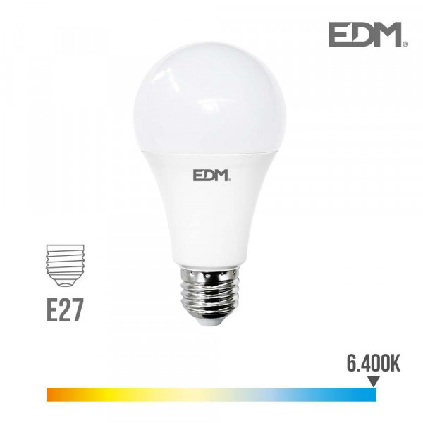 Ampoule LED E27 24W Ronde A70 équivalent à 200W - Blanc du Jour 6400K