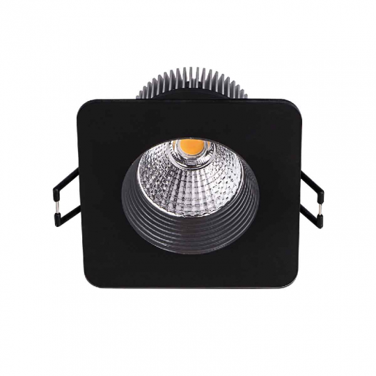 Spot LED COB Intégrés 8,5W 430lm IP20 830mmx830mm Noir - Blanc Chaud 3200k