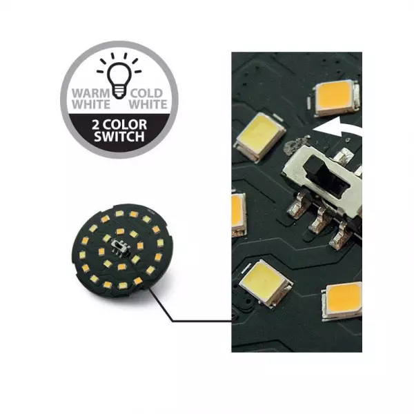 Spot LED Encastrable SMD 2W 90lm 360° IP67 96mmx96mm - Blanc Chaud & Blanc Froid 3000-6000K