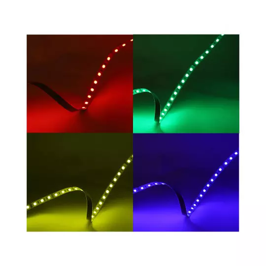 Bandeau LED RGB 5 m 60 LED/m 9W/m IP54 - 12V