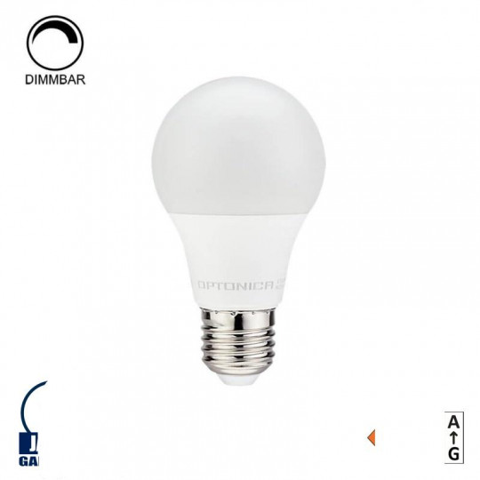 Ampoule LED Dimmable E27 A60 9W équivalent à 54W - Blanc Chaud 2700K