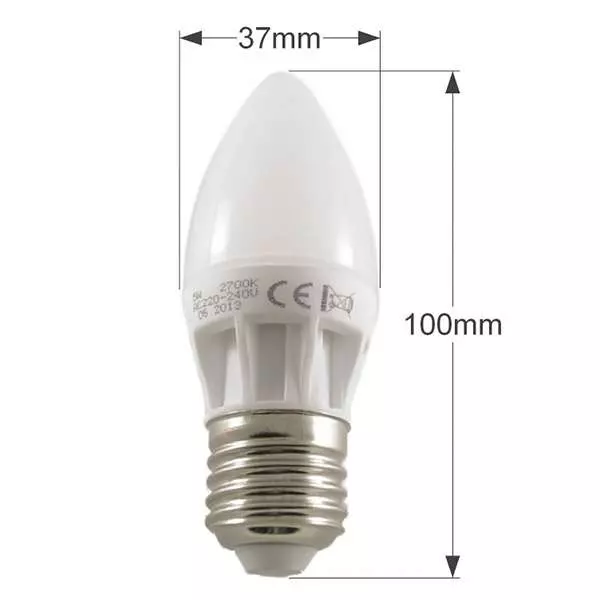 Ampoule LED E27 Bougie C38 5W - Blanc Naturel 4000K