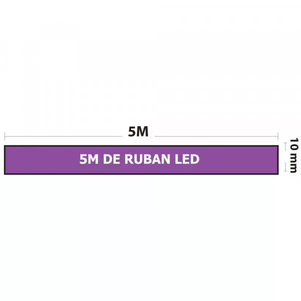 Ruban LED Dimmable DC24V 7,2W/m 450lm/m 30LED/m 180° Étanche IP65 5m - Blanc du Jour 6000K