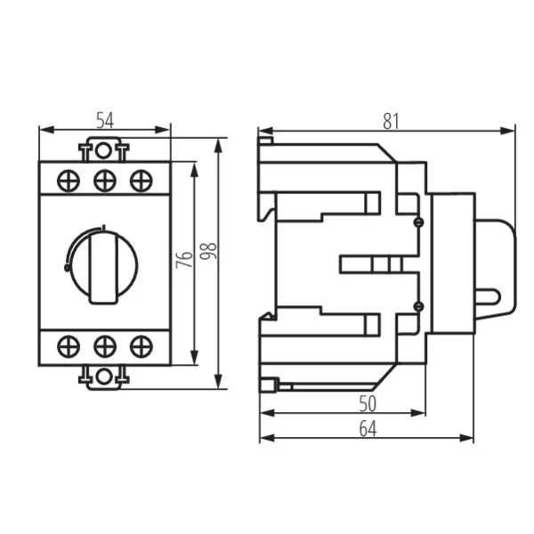 Interrupteur-sectionneur modulaire sur rail KMI-R - 125A 3 modules