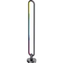Lampadaire LED 20W - RGB Multicolore - Télécommande - 130x1045mm - Noir