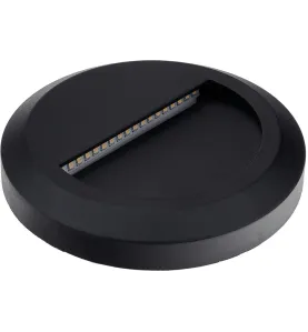 Spot LED Rond Noir - 2W - 80lm - Blanc Chaud 3000K - IP65 - Ø150mm