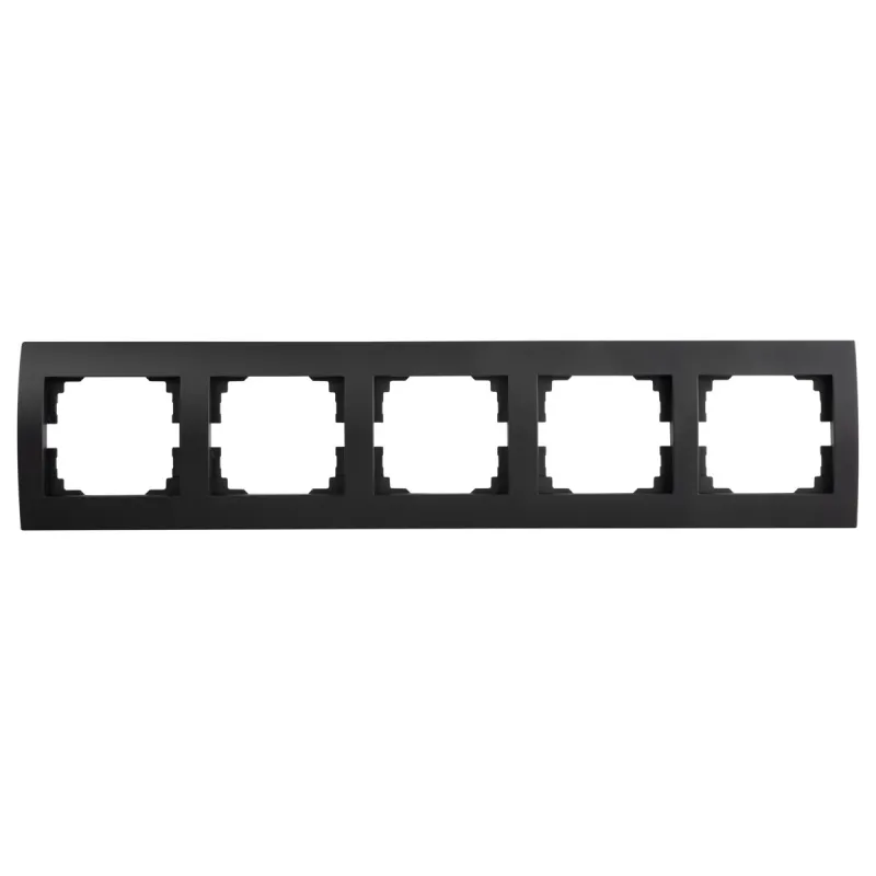 Cadre quintuple LOGI - 5 postes - Horizontal - ABS mat noir - 365x81mm