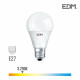 Ampoule LED E27 15W Ronde A60 équivalent à 100W - Blanc Chaud 3200K