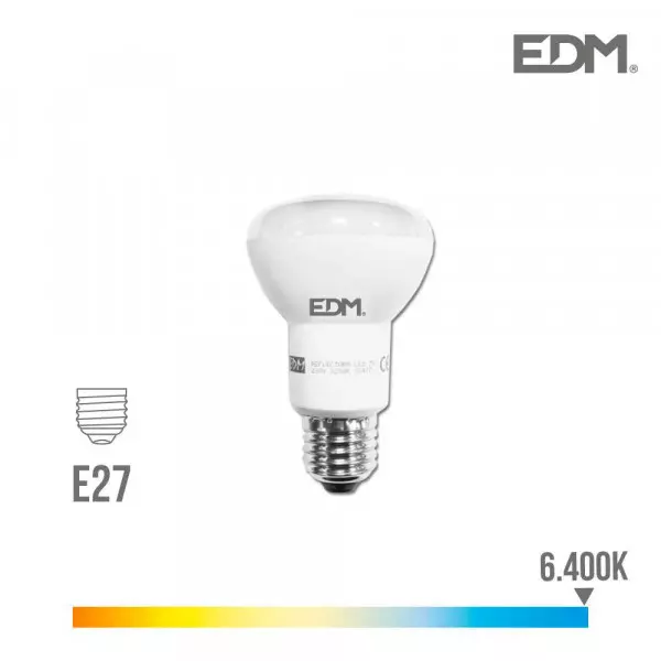Ampoule LED E27 7W R63 équivalent à 50W - Blanc du Jour 6400K