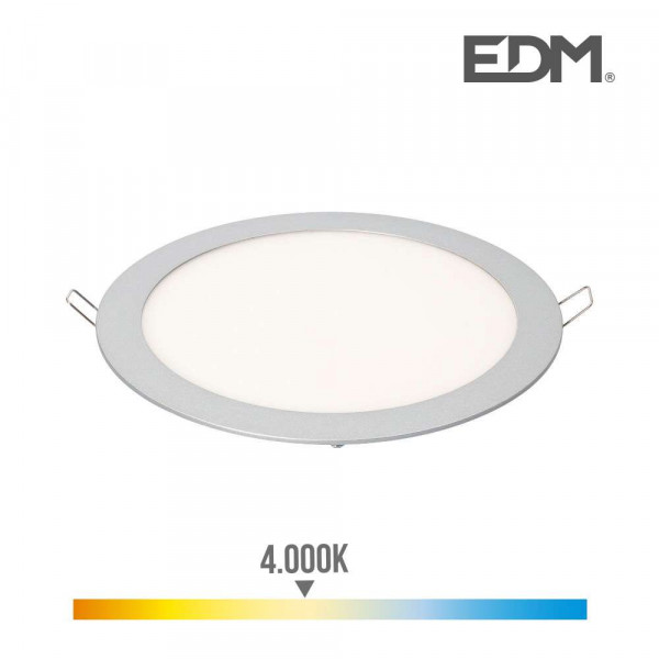 Downlight LED 20W rond ∅22,5cm Chromé - Blanc Naturel 4000K
