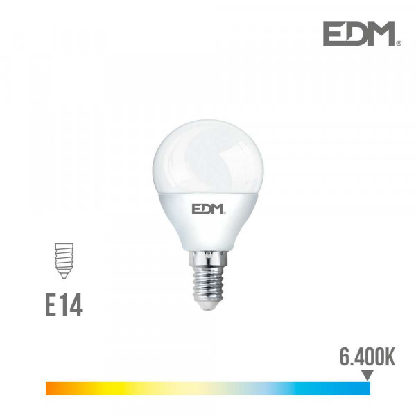 Ampoule LED E14 7W Ronde équivalent à 48W - Blanc du Jour 6400K