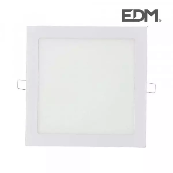 Downlight LED 20W carré 22cm Blanc - Blanc du Jour 6400K