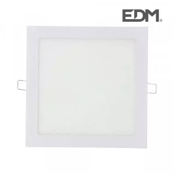 Downlight LED 20W carré 22cm Blanc - Blanc Naturel 4000K