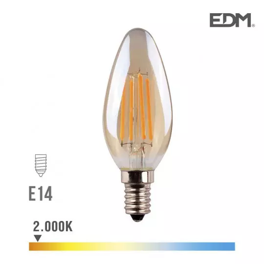 Ampoule LED E14 4,5W Bougie équivalent à 30W - Blanc Chaud 2000K