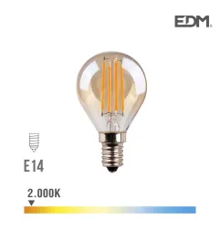 Ampoule LED E14 4,5W Ronde équivalent à 30W - Blanc Chaud 2000K