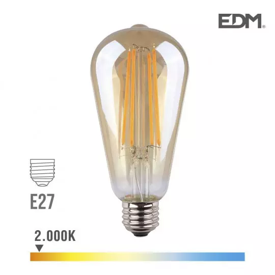 Ampoule LED E27 6W équivalent à 45W - Blanc Chaud 2000K