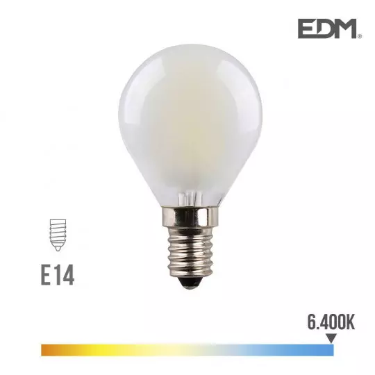 Ampoule LED E14 4,5W Ronde équivalent à 30W - Blanc du Jour 6400K