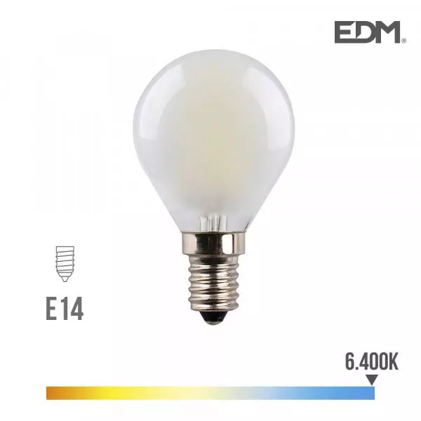 Ampoule LED E14 4,5W Ronde équivalent à 30W - Blanc du Jour 6400K