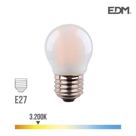 Ampoule LED E27 4,5W Ronde équivalent à 30W - Blanc Chaud 3200K