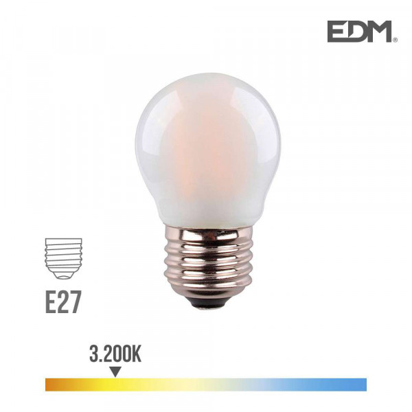 Ampoule LED E27 4,5W Ronde équivalent à 30W - Blanc Chaud 3200K