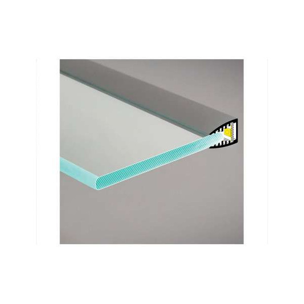 Profilé Glass Aluminium Anodisé 2m pour Ruban LED 10,5mm