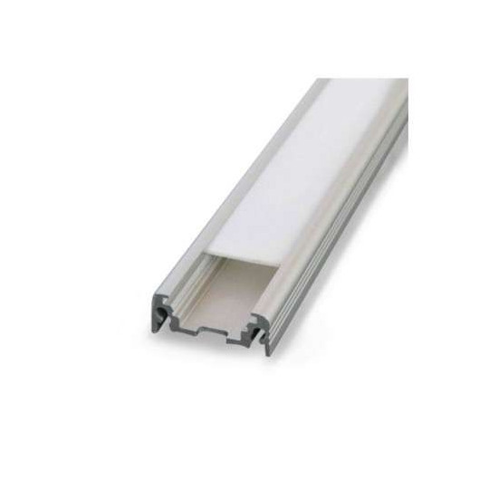 Profilé Plat Aluminium Brut 1m pour Ruban LED 14,4mm