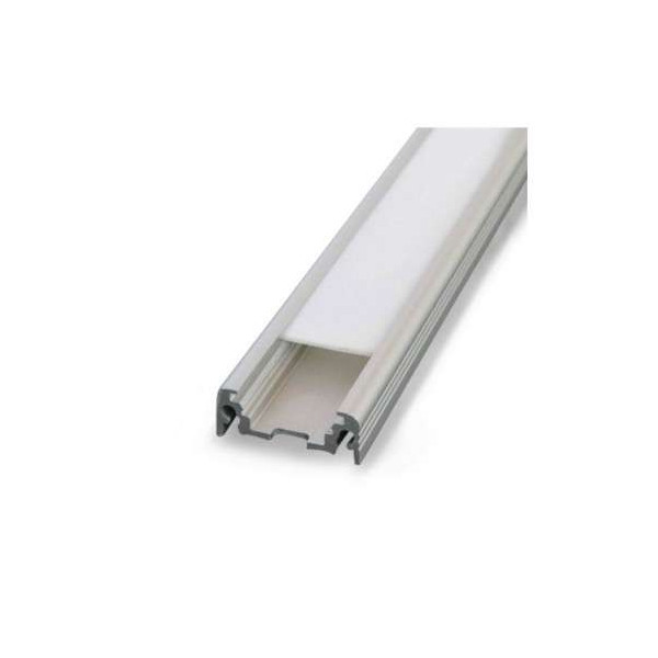 Profilé Plat Aluminium Brut 2m pour Ruban LED 14,4mm
