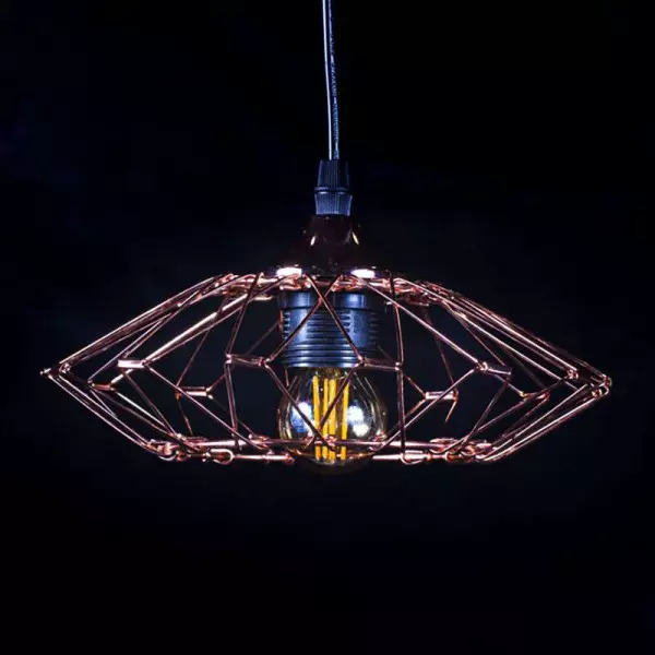 Suspension Luminaire Multiformes Rose E27 Diamètre 350mm avec Câble 1,1m réglable - Suspension d'éclairage intérieur