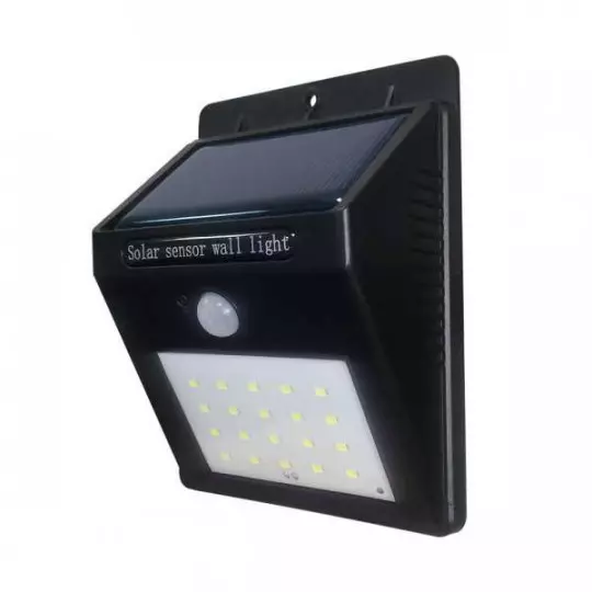 Projecteur LED Solaire Mural Noir 0,75W 110lm Blanc Jour 6000K