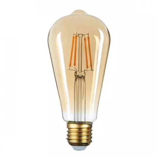 Ampoule LED ST64 Filament 8W Golden Glass Dimmable E27 Blanc Très Chaud 2500K