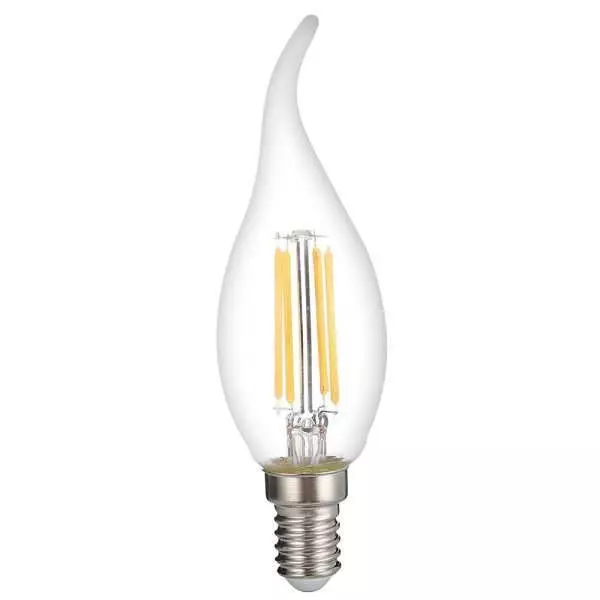 Ampoule LED C35 Flamme Coup de Vent Filament 4W Dimmable E14 Blanc