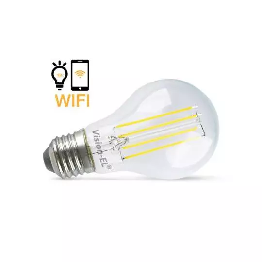 Ampoule LED Dimmable Connectée WIFI Google Assistant - Alexa E27 AC220/240V 7W 800lm 300° IP20 Ø60mm - Blanc Naturel 4000K