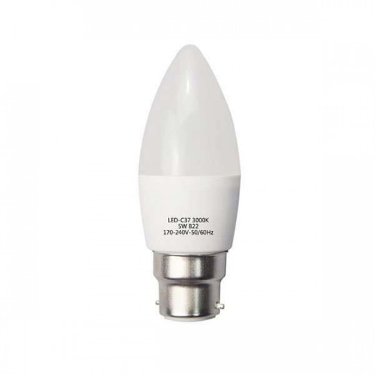 Ampoule LED C35 Type Bougie 6W Dimmable B22 Blanc Chaud 2700K