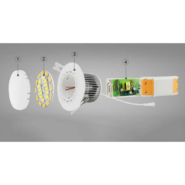 Plafonnier LED 6W - LED blanc chaud + blanc froid Dimmable
