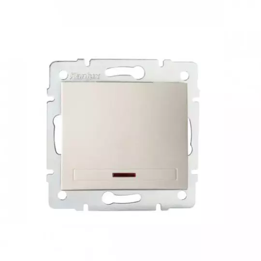 Interrupteur Encastrable Simple avec Témoin LED DOMO Crème