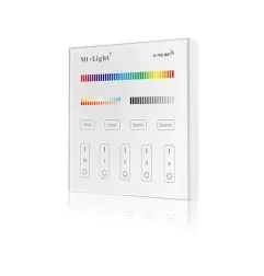 Télécommande Tactile Murale Dimmable RadioFréquence Sans Fil 4 Zones T4 Blanc - RGB+CCT