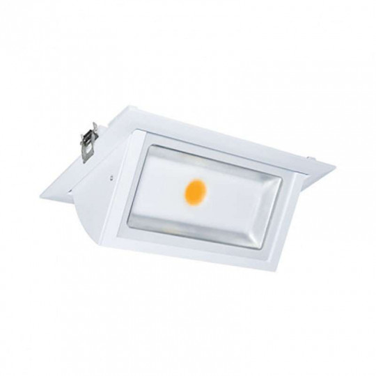 Spot LED Encastrable Rectangulaire Orientable Blanc 30W Blanc Chaud 3000K