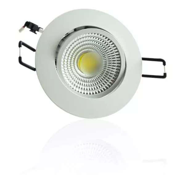 Plafonnier encastrable blanc LED 5W COB - Blanc du Jour 6000K éclairage 40W