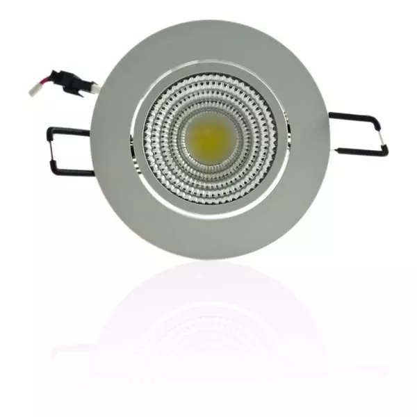 Plafonnier Dimmable encastrable blanc LED 5W COB - Blanc Chaud 3000K éclairage 40W