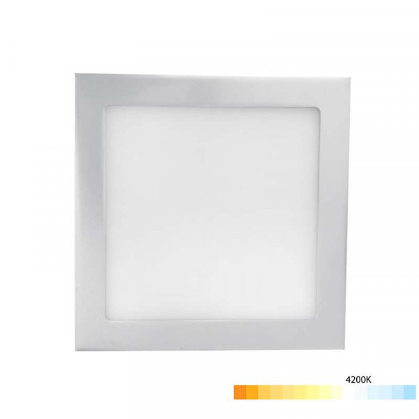 Downlight extrafin carré 6W Gris - Blanc Chaud 3000K