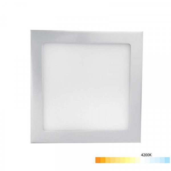 Downlight extrafin carré 6W Gris - Blanc Naturel 4200K