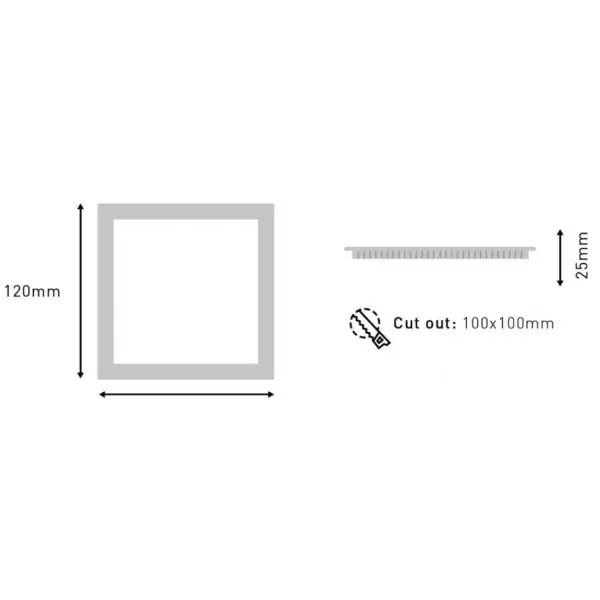 Downlight extrafin carré 6W Gris - Blanc du Jour 6000K