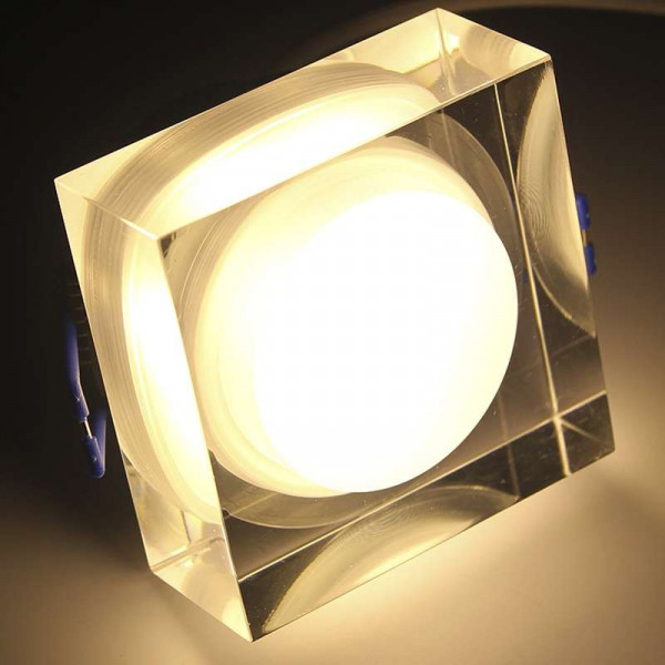 Spot LED encastrable 1W cristal Carré - Blanc Chaud 2700K
