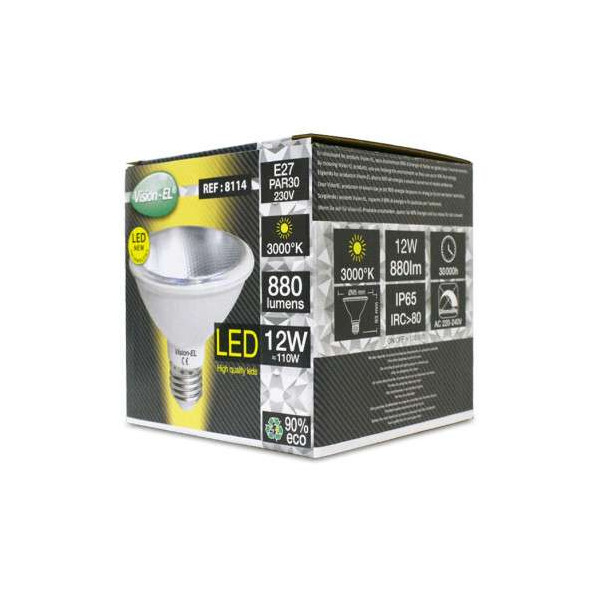 Ampoule LED PAR30 E27 12W (100W) - Blanc Chaud 3000K 8114