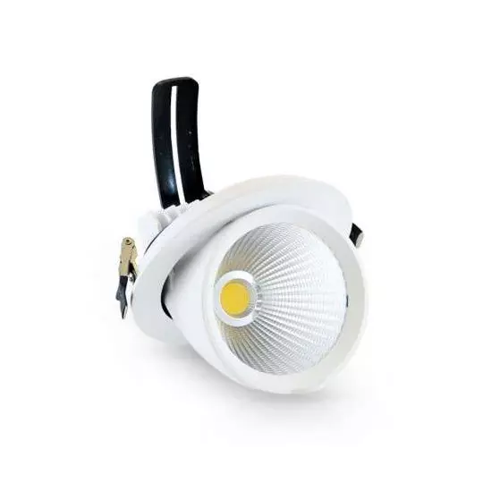 Spot LED Escargot Blanc Encastrable Orientable 10W (90W) - Blanc Naturel 4000K